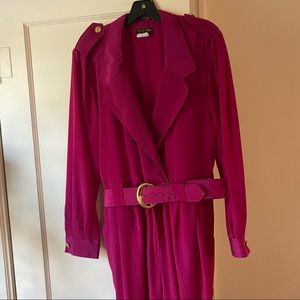 Vintage Stuart Alan fuchsia jumpsuit 80s